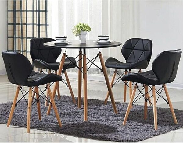 Set de Mesa Eames Redonda de Vidrio + 4 Sillas Alto Impacto – Diseño Moderno y Elegante - Image 5