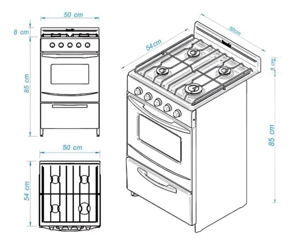 Cocina a Gas Escorial Candor S2 Blanca – Eficiencia y Seguridad para tu Hogar - Image 15