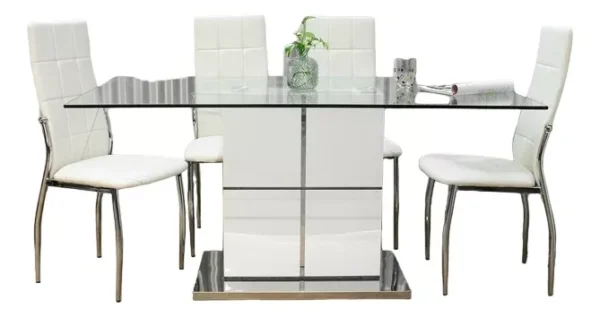 Juego de Comedor Mobilarg Vanity 160cm + 6 Sillas New Paris - Diseño Moderno y Sofisticado