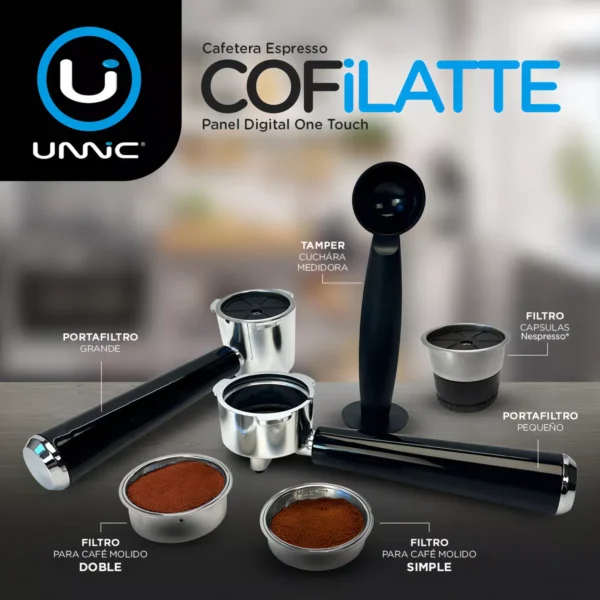 Cafetera Espresso 3 en 1 Unnic COF02 – 20 Bares, 1350W, Depósito de Leche y Vaporizador - Image 4