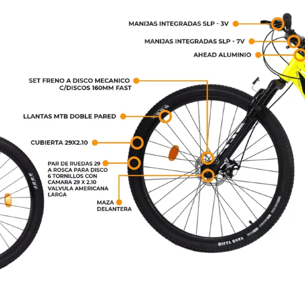 Bicicleta Mountain Bike SLP Pro 5 Rodado 29 - 21 Velocidades Shimano | Resistencia y Agilidad - Image 5