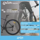 Bicicleta MTB Overtech Q6 R29 - Aluminio, 21 Velocidades y Frenos a Disco