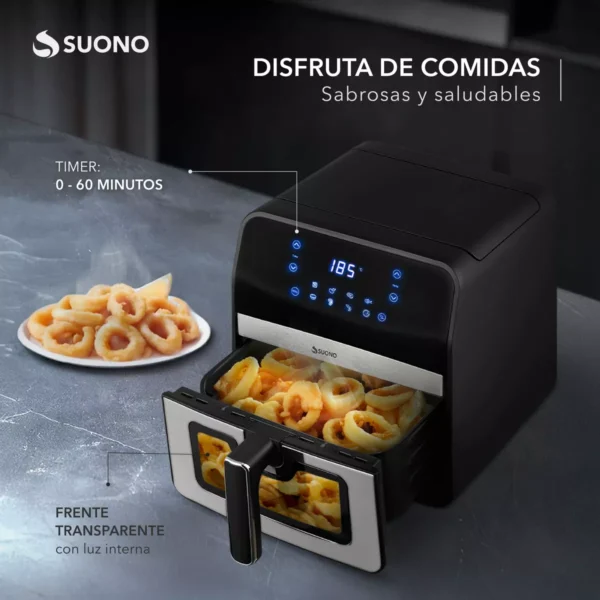 Freidora de Aire Digital Suono 6.2L – 1800W, Ventana Transparente y Control Táctil - Image 4