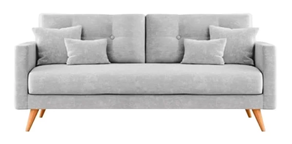 Sofá Escandinavo Dadaa Muebles Premium 2 Cuerpos - Tela Chenille Gris, Elegancia y Confort