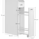 Armario Estrecho para Baño - Mueble Organizador con Cajones y Portarrollos