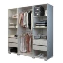 Placard Vestidor Orlandi - 6 Estantes, 4 Cajones y Doble Perchero