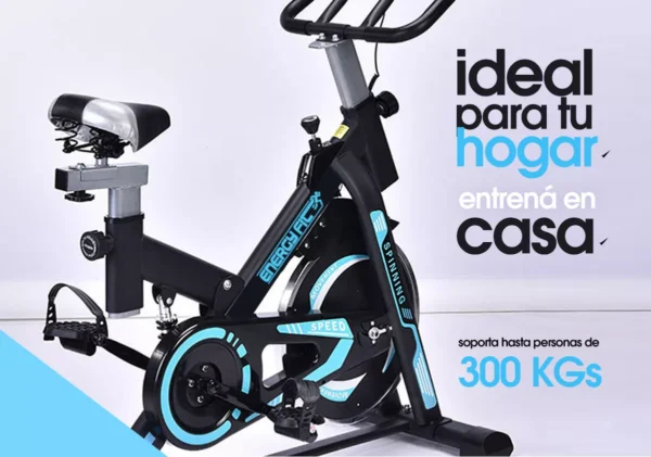 Bicicleta Fija Spinning Energy Fit Shock Rider - Resistencia y Alto Rendimiento en Casa - Image 2