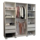 Placard Vestidor Orlandi - 6 Estantes, 4 Cajones y Doble Perchero